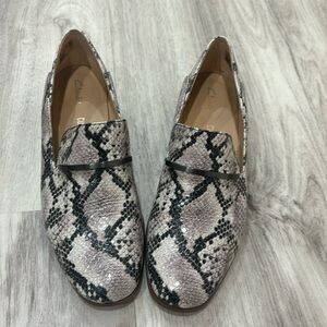 Clarks snake print leather loafers size 7 NWT